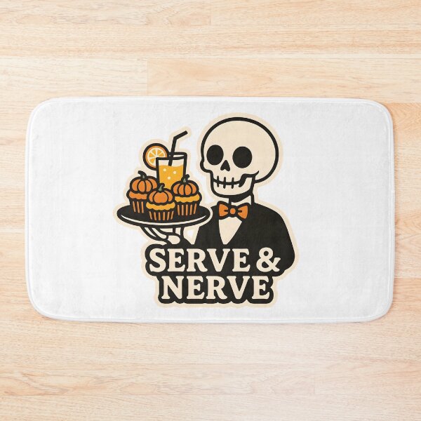 Item preview, Serve & Nerve — Skeleton Waiter with Pumpkin Cupcakes designed and sold by Cheerioza.
