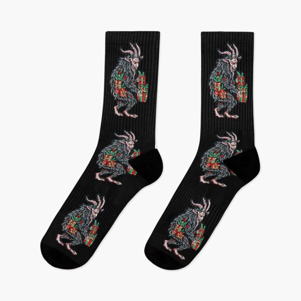 Item preview, Cartoon Krampus with Gifts – Creepy Funny Christmas Design designed and sold by SleekLineSketches.