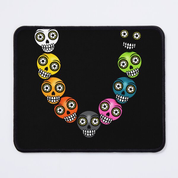 Item preview, colorful skull necklace sweet Halloween skulls rainbow children designed and sold by Luzi Illustrella.