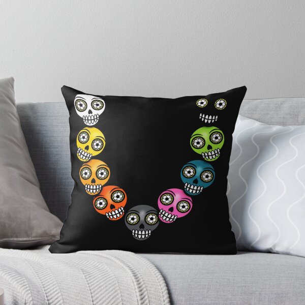 Item preview, colorful skull necklace sweet Halloween skulls rainbow children designed and sold by Luzi Illustrella.
