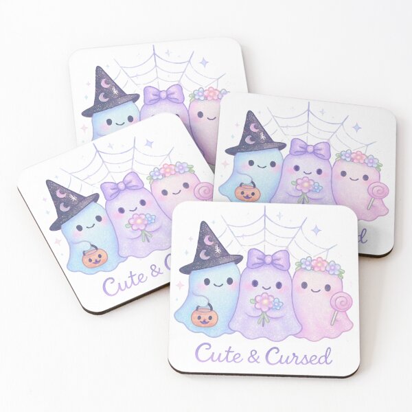 Item preview, Cute and Cursed Ghosts | Kawaii Halloween Illustration designed and sold by RuweisVibes.