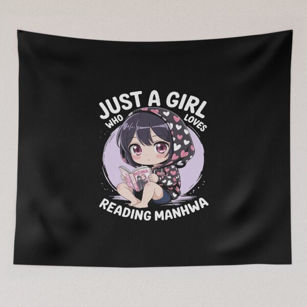 Item preview, Just a Girl Who Loves Reading Manhwa Gothic Kawaii Emo goth designed and sold by KingsLife1994.