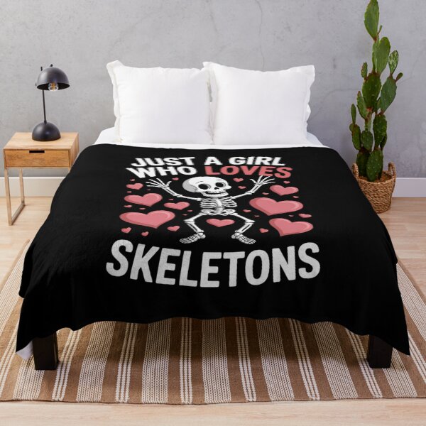 Item preview, Just A Girl Who Loves Skeletons - Cute Girls Halloween designed and sold by VENOM0RIOT.