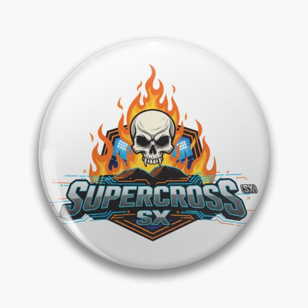 Item preview, Supercross SX Skull Fire Logo Skull Rider Extreme Neon designed and sold by DibuHumor.