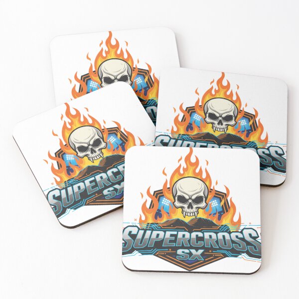 Item preview, Supercross SX Skull Fire Logo Skull Rider Extreme Neon designed and sold by DibuHumor.