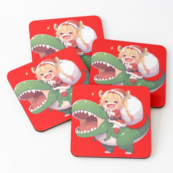 Item preview, Tohru Miss Kobayashi Dragon Maid Anime Girl Riding Christmas Dinosaur T-Rex Santa Claus designed and sold by TorbenKuhano.