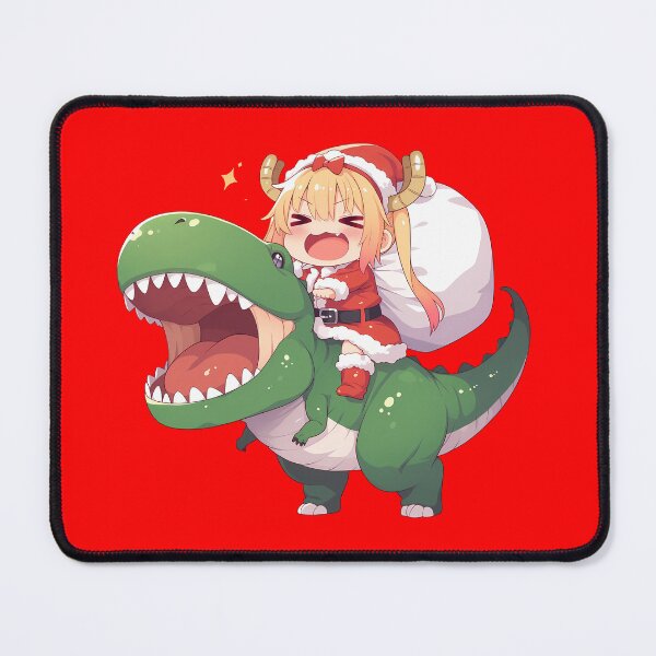 Item preview, Tohru Miss Kobayashi Dragon Maid Anime Girl Riding Christmas Dinosaur T-Rex Santa Claus designed and sold by TorbenKuhano.