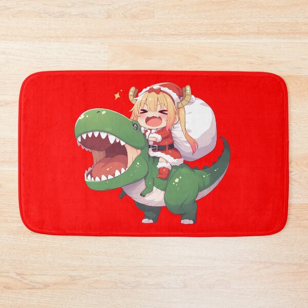 Item preview, Tohru Miss Kobayashi Dragon Maid Anime Girl Riding Christmas Dinosaur T-Rex Santa Claus designed and sold by TorbenKuhano.
