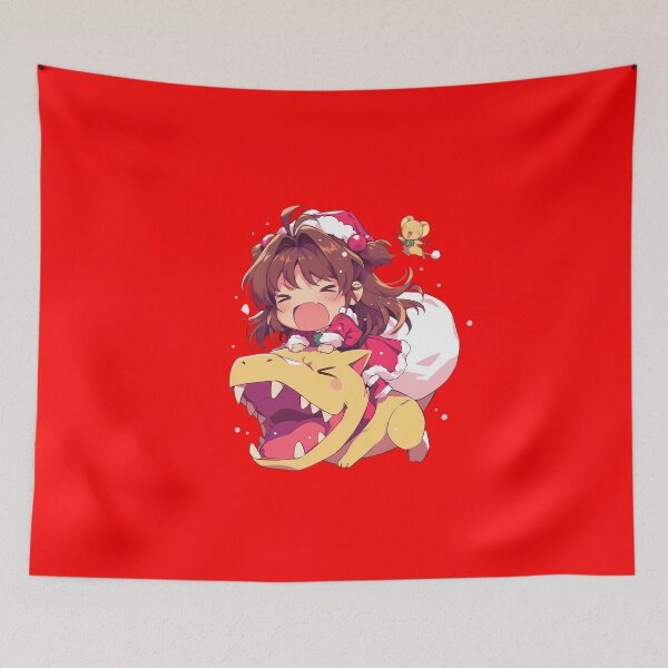 Item preview, Chan Cardcaptor Kero Chan Cerberus Funny Christmas Santa Ride With Yellow Dinosaur Anime designed and sold by TorbenKuhano.