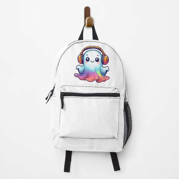 Item preview, Colorful Ghost with Headphones – Cute Halloween Art designed and sold by RuweisVibes.