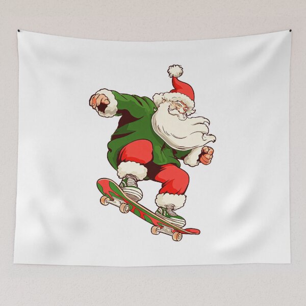 Item preview, Santa Skater on Skateboard – Cool Cartoon Christmas Design designed and sold by SleekLineSketches.