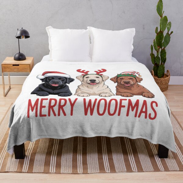 Item preview, Black Yellow Chocolate Lab Christmas Labrador Merry Woofmas designed and sold by ValerieRodrigue.