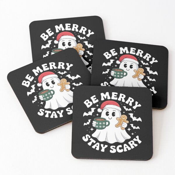 Item preview, Be Merry Stay Scary Funny Santa Ghost Christmas designed and sold by ValerieRodrigue.