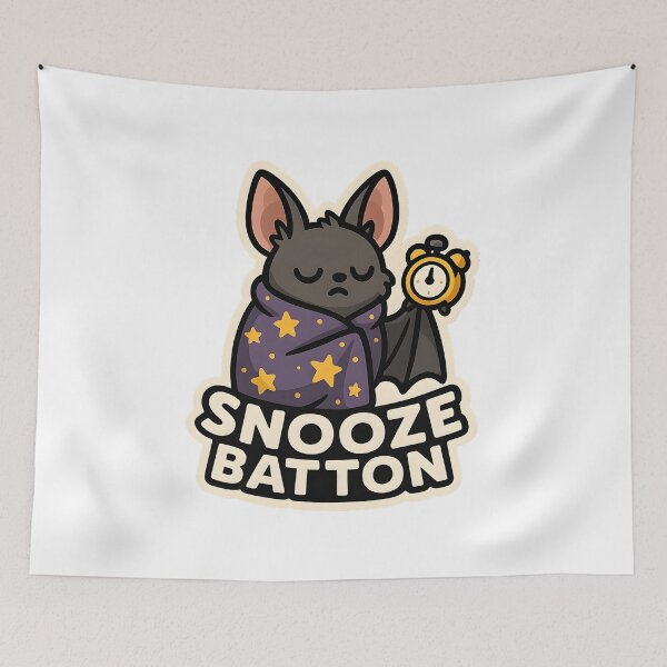 Item preview, Snooze Batton — Cozy Bat with Alarm Clock designed and sold by Cheerioza.