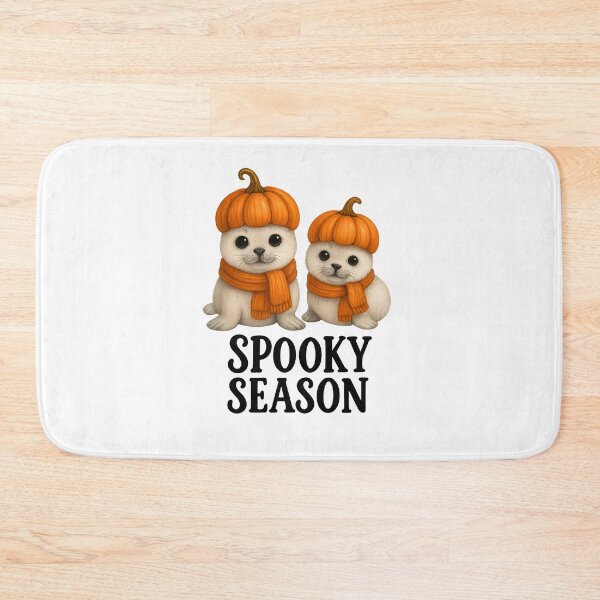 Item preview, Cute Baby Harbor Seals | With spooky pumpkins hats for Ocean lovers, marine life fans, and kawaii halloween enthusiasts designed and sold by ClinicalHubs.