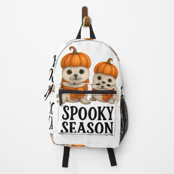 Item preview, Cute Baby Harbor Seals | With spooky pumpkins hats for Ocean lovers, marine life fans, and kawaii halloween enthusiasts designed and sold by ClinicalHubs.