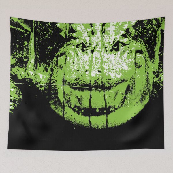 Item preview, Alligator crocodile green retro jungle spooky vintage Halloween designed and sold by Luzi Illustrella.