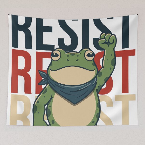 Item preview, Gráfico de rana RESIST - Arte activista y de protesta de Portland designed and sold by SKADIVIUM.