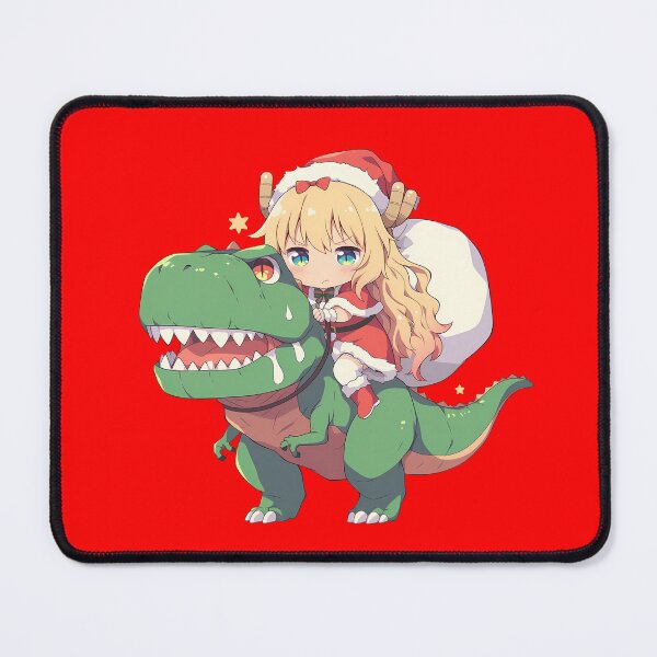 Item preview, Lucoa Miss Kobayashi Dragon Maid Anime Girl Riding Christmas Dinosaur T-Rex Santa Claus designed and sold by CarlosBender.