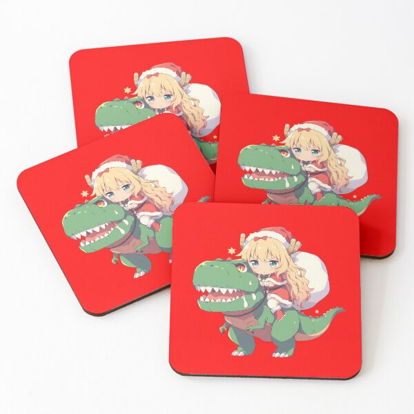 Item preview, Lucoa Miss Kobayashi Dragon Maid Anime Girl Riding Christmas Dinosaur T-Rex Santa Claus designed and sold by CarlosBender.