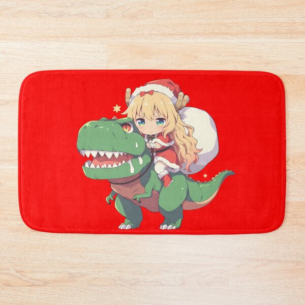 Item preview, Lucoa Miss Kobayashi Dragon Maid Anime Girl Riding Christmas Dinosaur T-Rex Santa Claus designed and sold by CarlosBender.