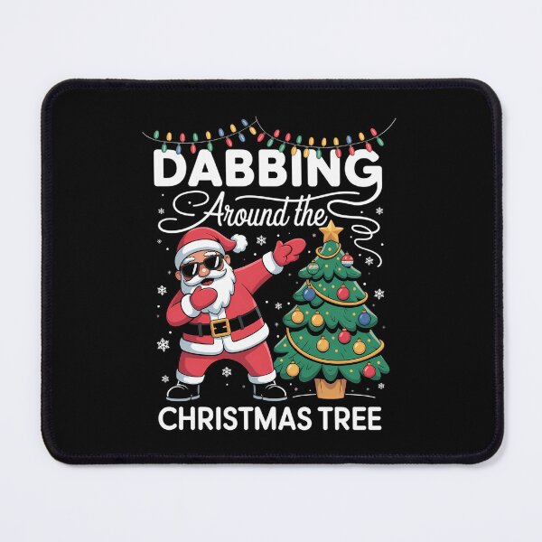 Item preview, Santa Dabbing Around the Christmas Tree Lights designed and sold by ValerieRodrigue.