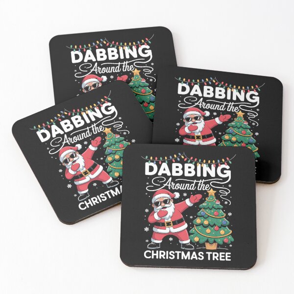 Item preview, Santa Dabbing Around the Christmas Tree Lights designed and sold by ValerieRodrigue.