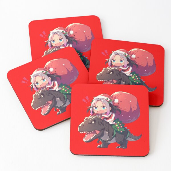 Item preview, Elma Miss Kobayashi Dragon Maid Anime Girl Riding Christmas Dinosaur T-Rex Santa Claus designed and sold by CarlosBender.