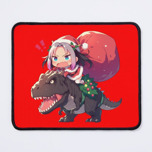 Item preview, Elma Miss Kobayashi Dragon Maid Anime Girl Riding Christmas Dinosaur T-Rex Santa Claus designed and sold by CarlosBender.