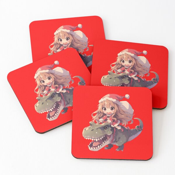 Item preview, Minori Kushieda Santa Dinosaur Christmas Toradora Anime Chibi Style designed and sold by CarlosBender.
