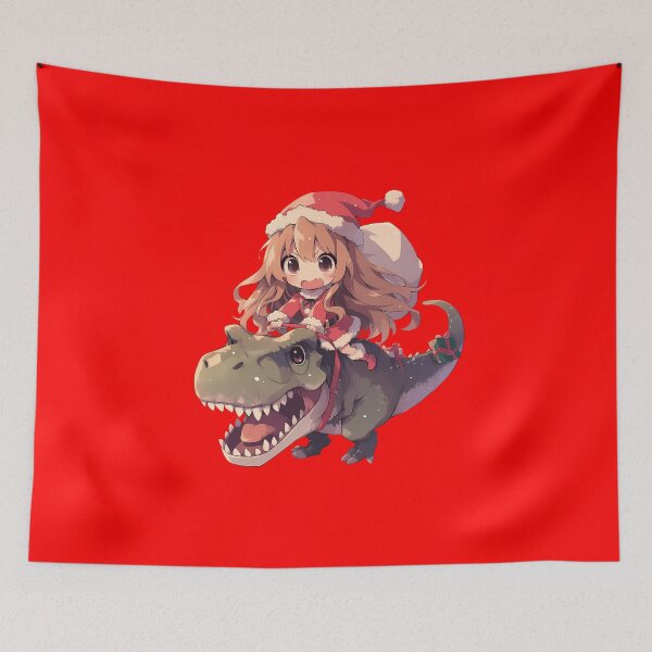 Item preview, Minori Kushieda Santa Dinosaur Christmas Toradora Anime Chibi Style designed and sold by CarlosBender.