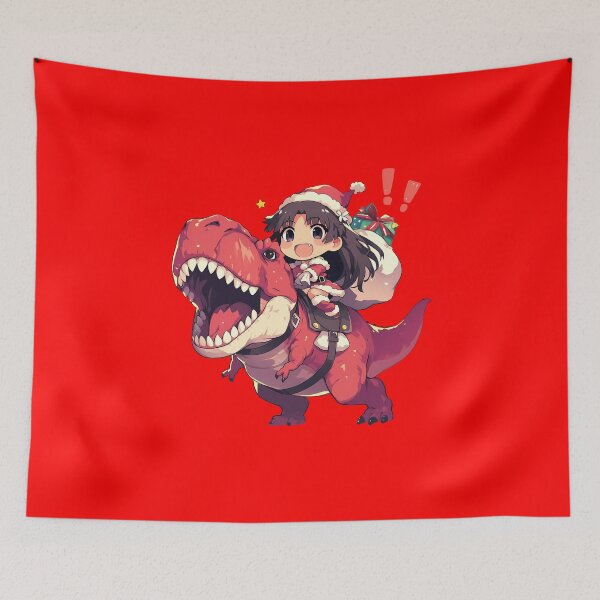 Item preview, Saten Ruiko Santa Christmas Dinosaur Ride A Certain Scientific Railgun Anime Chibi Style designed and sold by CarlosBender.