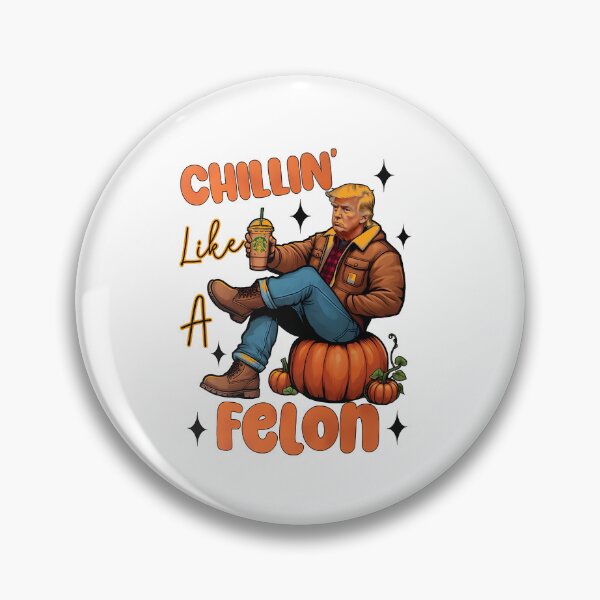 Item preview, Funny Trump Chillin and Sitting on a Pumpkin WIth Coffee, Chillin Like A Felon designed and sold by Becki-Studio.