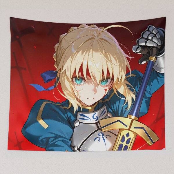 Item preview, Saber Fate Stay Night Fiery Battle Anime Girl designed and sold by CarlosBender.