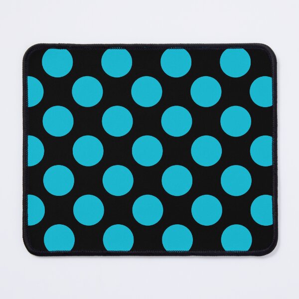 Item preview, Aqua Blue Large Polka dots on Black designed and sold by POLKAIWERX.
