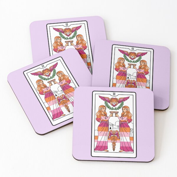 Item preview, Lesbian Two of Cups Tarot Card designed and sold by Sapphic-Charm.