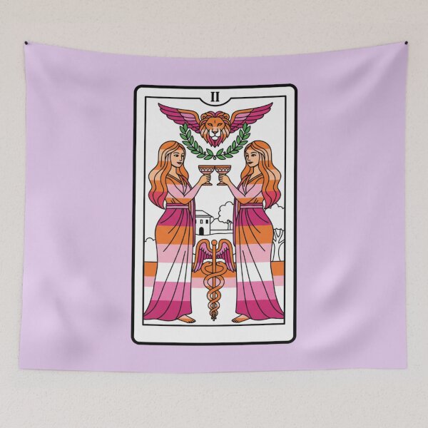 Item preview, Lesbian Two of Cups Tarot Card designed and sold by Sapphic-Charm.