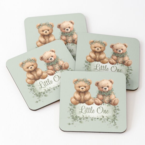 Item preview, Nursery Teddy Bear Neutral Green designed and sold by MoonMonkeyNbear.