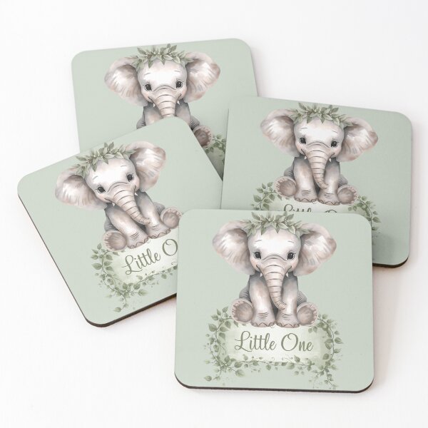 Item preview, Nursery Elephant Neutral Green designed and sold by MoonMonkeyNbear.