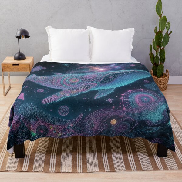 Item preview, Whale Dream - a DMT Whale in Space -neon color wild designs. designed and sold by shakespeare1212.