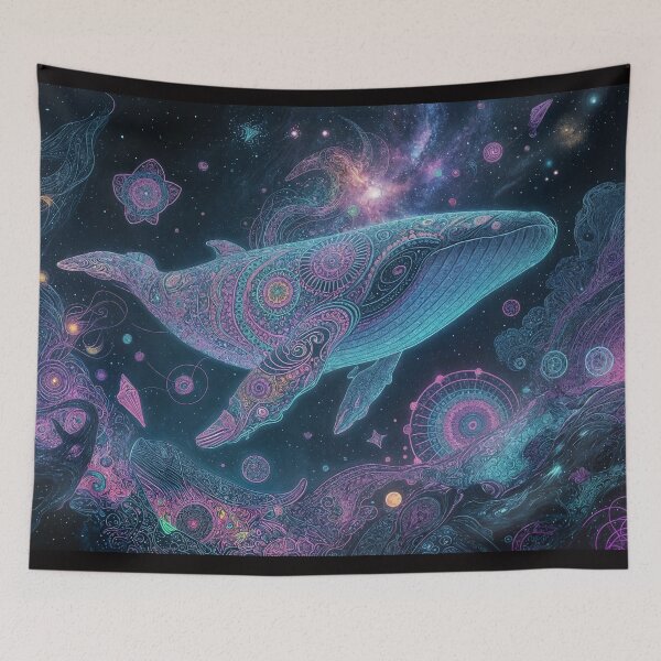 Item preview, Whale Dream - a DMT Whale in Space -neon color wild designs. designed and sold by shakespeare1212.