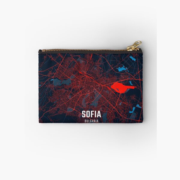 Item preview, Sofia Red & Blue Minimalist Map designed and sold by HomeLivingCo.
