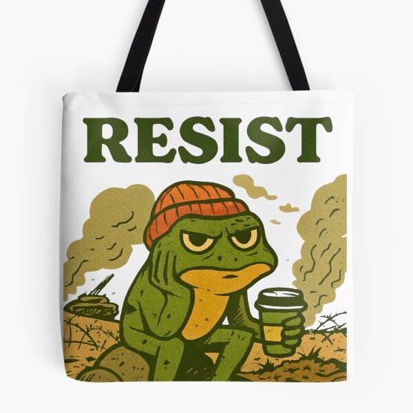 Item preview, Warrior Frog – RESIST Vintage Protest T-Shirt  designed and sold by Freestyle Shop.
