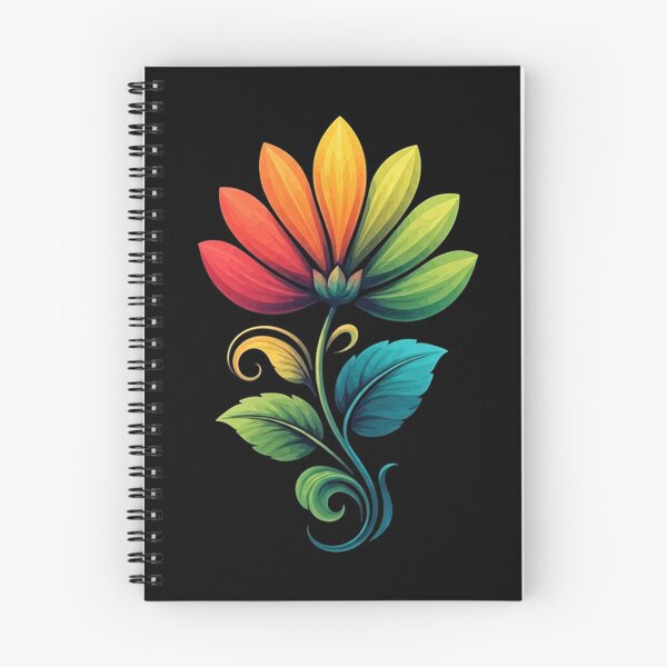 Item preview, Rainbow Gradient Flower – Stylized Digital Illustration with Glossy Petals and Vibrant Stem designed and sold by PixelVibe782.