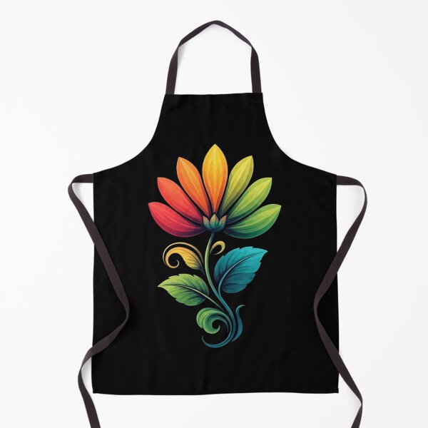 Item preview, Rainbow Gradient Flower – Stylized Digital Illustration with Glossy Petals and Vibrant Stem designed and sold by PixelVibe782.