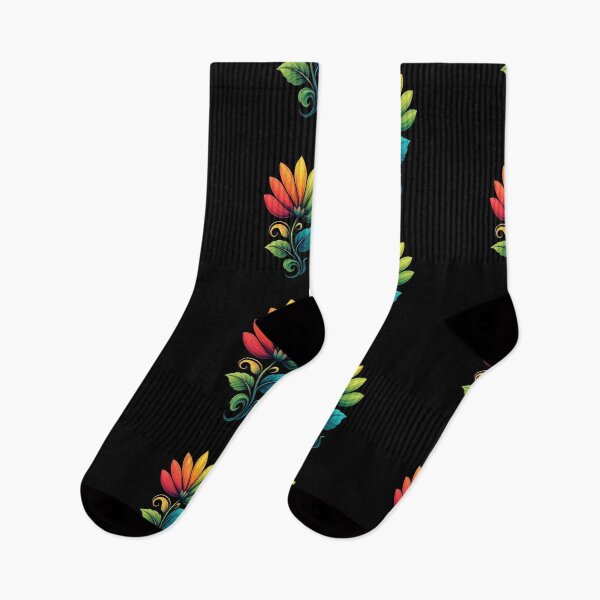 Item preview, Rainbow Gradient Flower – Stylized Digital Illustration with Glossy Petals and Vibrant Stem designed and sold by PixelVibe782.