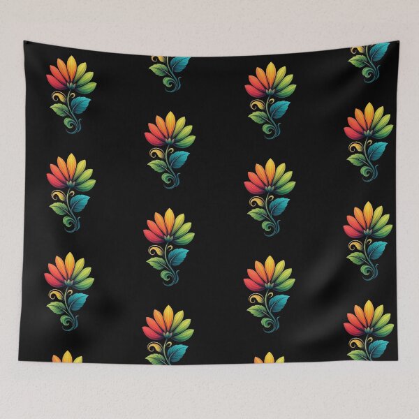 Item preview, Rainbow Gradient Flower – Stylized Digital Illustration with Glossy Petals and Vibrant Stem designed and sold by PixelVibe782.