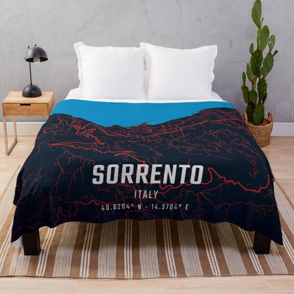 Item preview, Sorrento Red & Blue Minimalist Map designed and sold by HomeLivingCo.