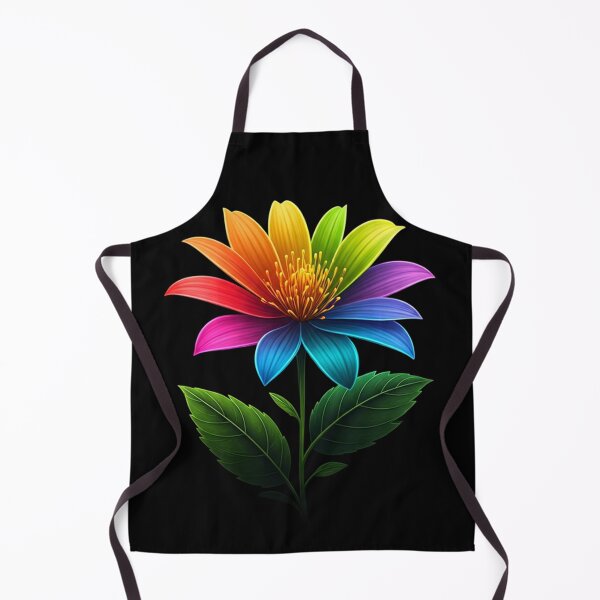Item preview, Luminous Rainbow Flower – Vibrant Digital Illustration with Neon Petals and Glowing Stem designed and sold by PixelVibe782.