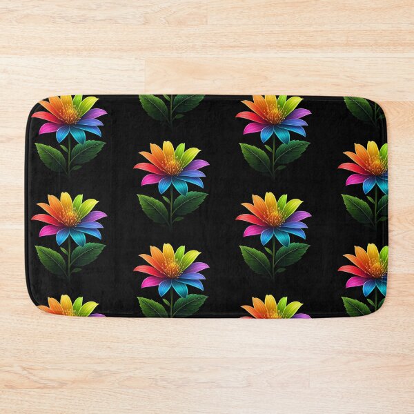Item preview, Luminous Rainbow Flower – Vibrant Digital Illustration with Neon Petals and Glowing Stem designed and sold by PixelVibe782.